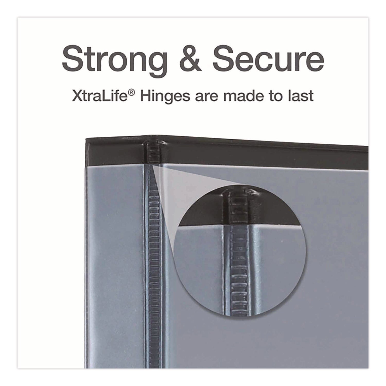 Cardinal Xtralife ClearVue Locking Slant-D 3-Ring Binder, 1" Spine, 270 Sheet Capacity, Letter Size, 2 Inside Pockets, Black, 1 Each