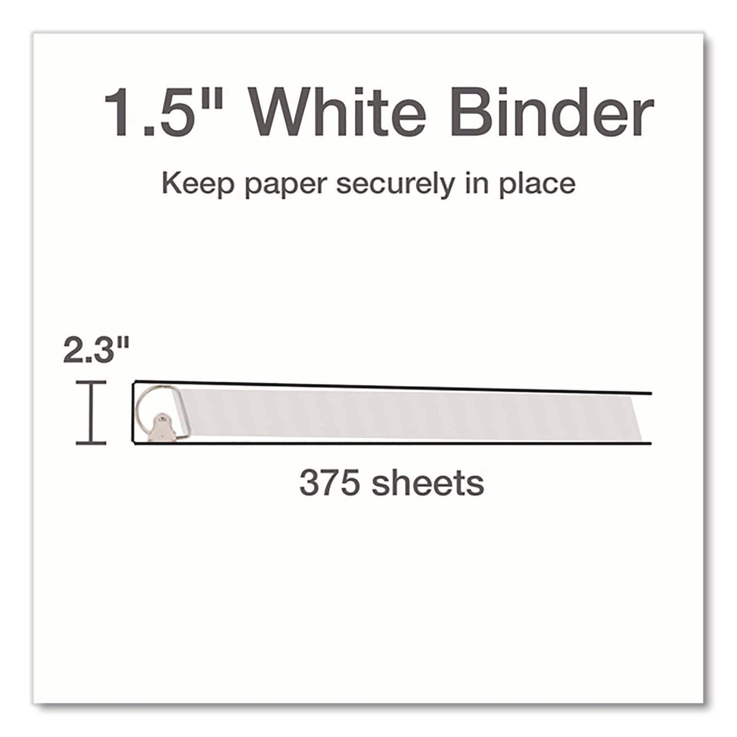 XtraLife ClearVue Non-Stick Slant-D Ring Binder, 3 Rings, 1.5" Capacity, 11 x 8.5, White