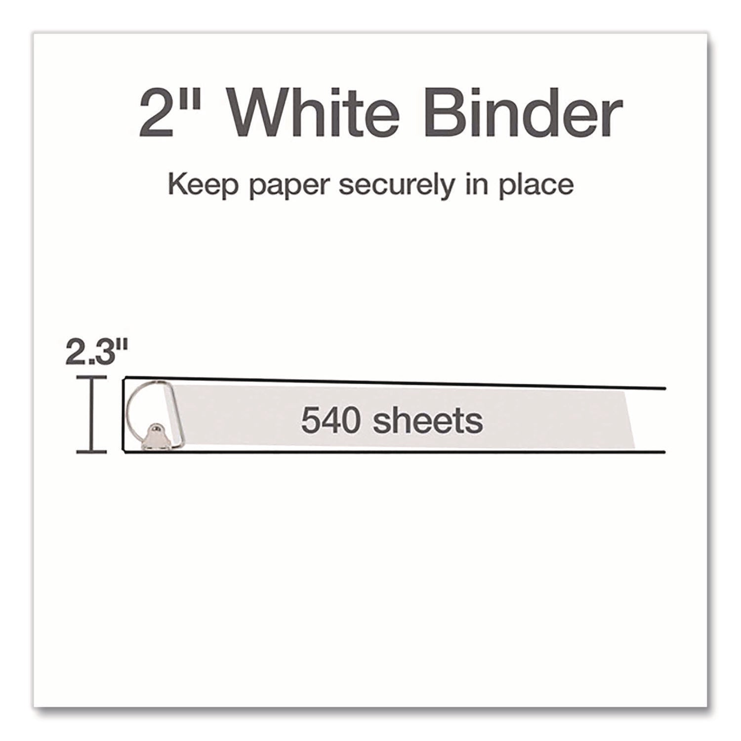 Cardinal Xtralife ClearVue Locking Slant-D Binder, 2" Capacity, 3 D-Rings, Letter Size, 540 Sheet Capacity, 2 Pockets, White, 1 Each