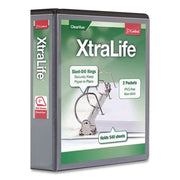 Cardinal Xtralife ClearVue Locking Slant-D 3-Ring Binder, 2" Capacity, Letter Size, 540 Sheet, 2 Pockets, Black, Polyolefin, Non-stick, PVC-free, Clear Overlay, Cold & Crack Resistant, 1 Each