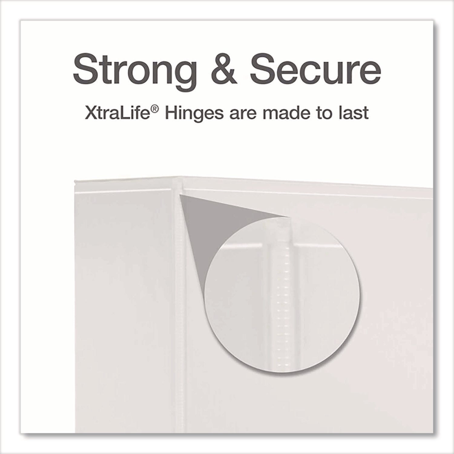Cardinal Xtralife ClearVue Locking Slant-D Binder, 4" Capacity, Letter Size, 3 Rings, 890 Sheet Capacity, 2 Inside Pockets, White, 1 Each