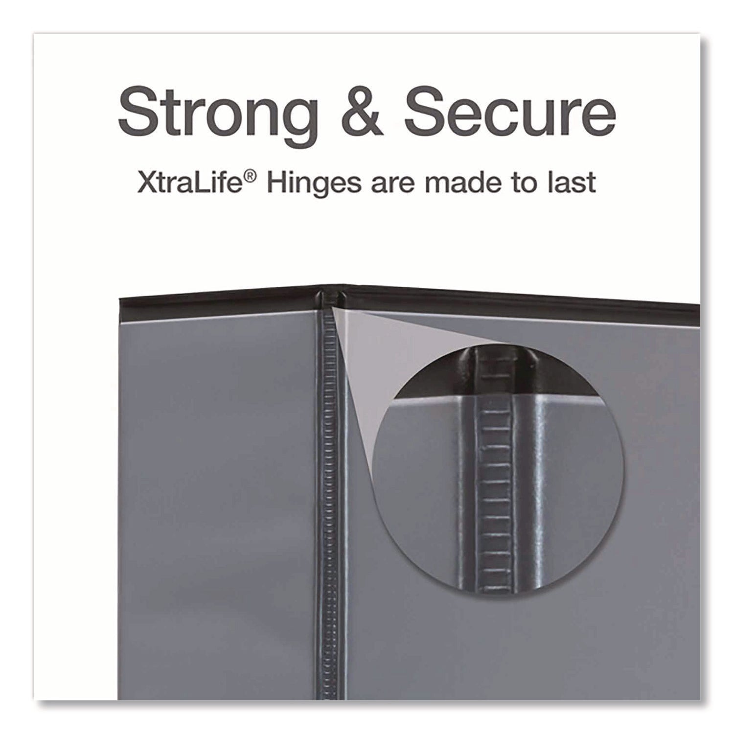 Cardinal Xtralife ClearVue Locking Slant-D Binder, 4" Capacity, Letter Size, 890 Sheet, 3 Rings, 2 Pockets, Polyolefin, Black, 1 Each