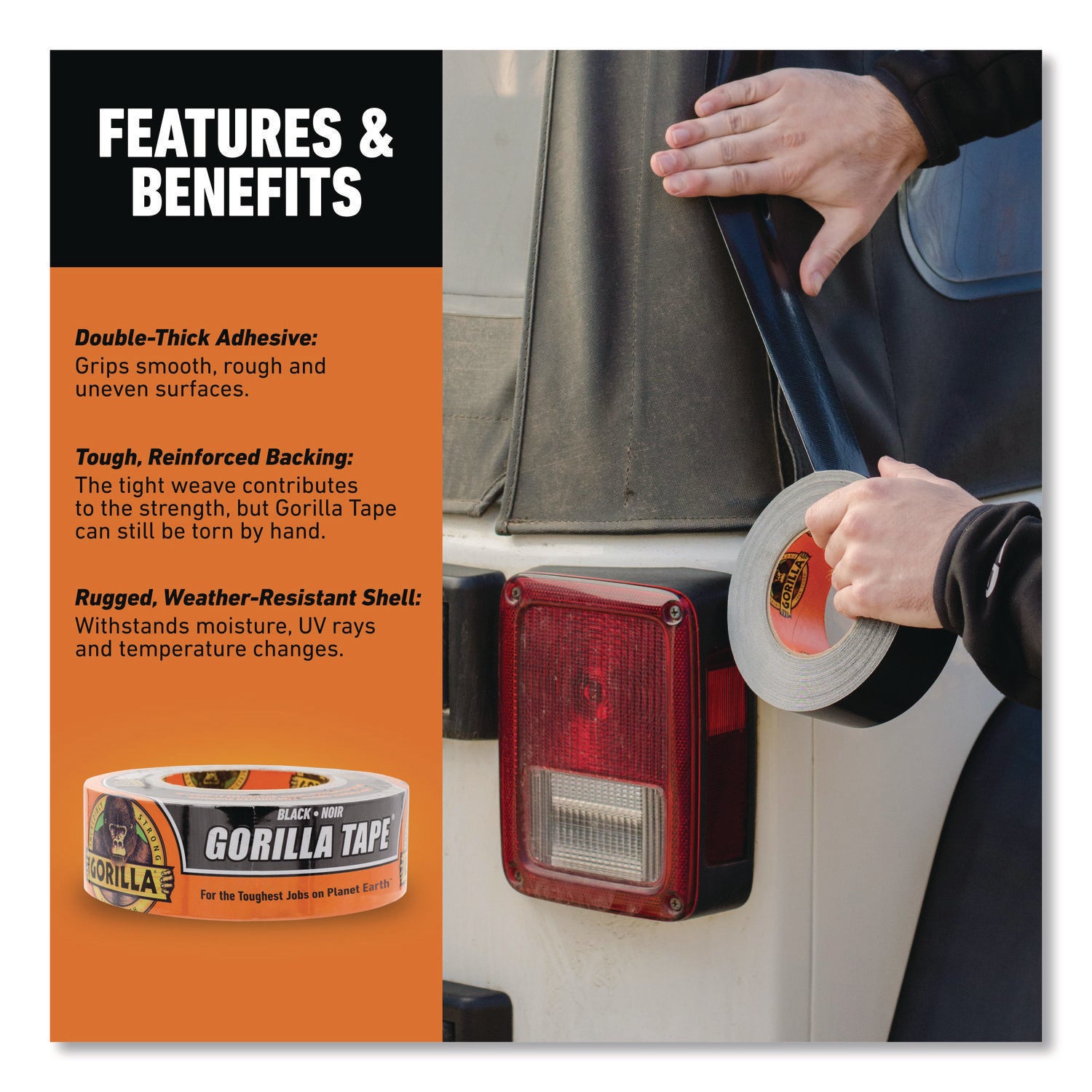 105629 Gorilla 1.88 In. x 30 Yd. Heavy-Duty Duct Tape, Black