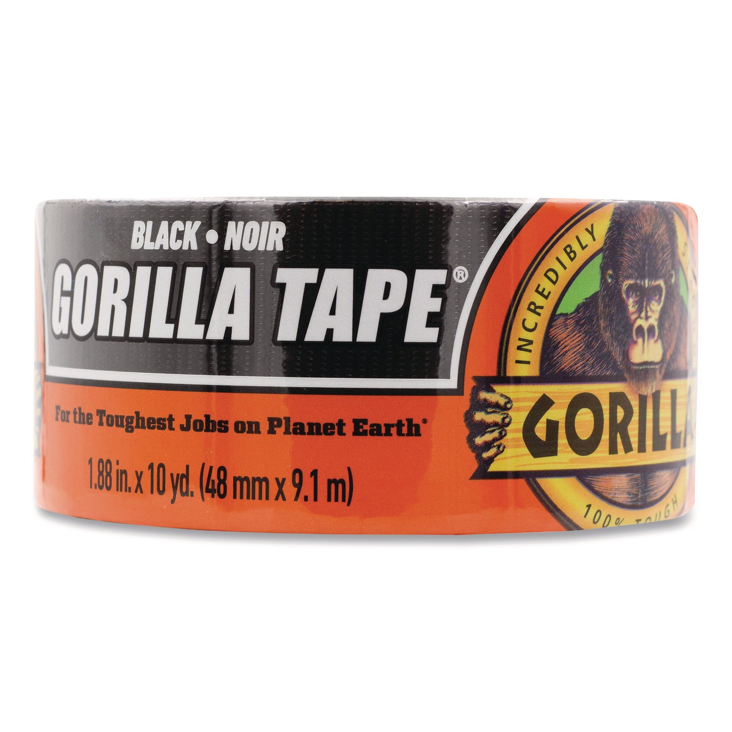 Gorilla Tape - 10 yd Length x 1.88" Width - Black - 1 Each
