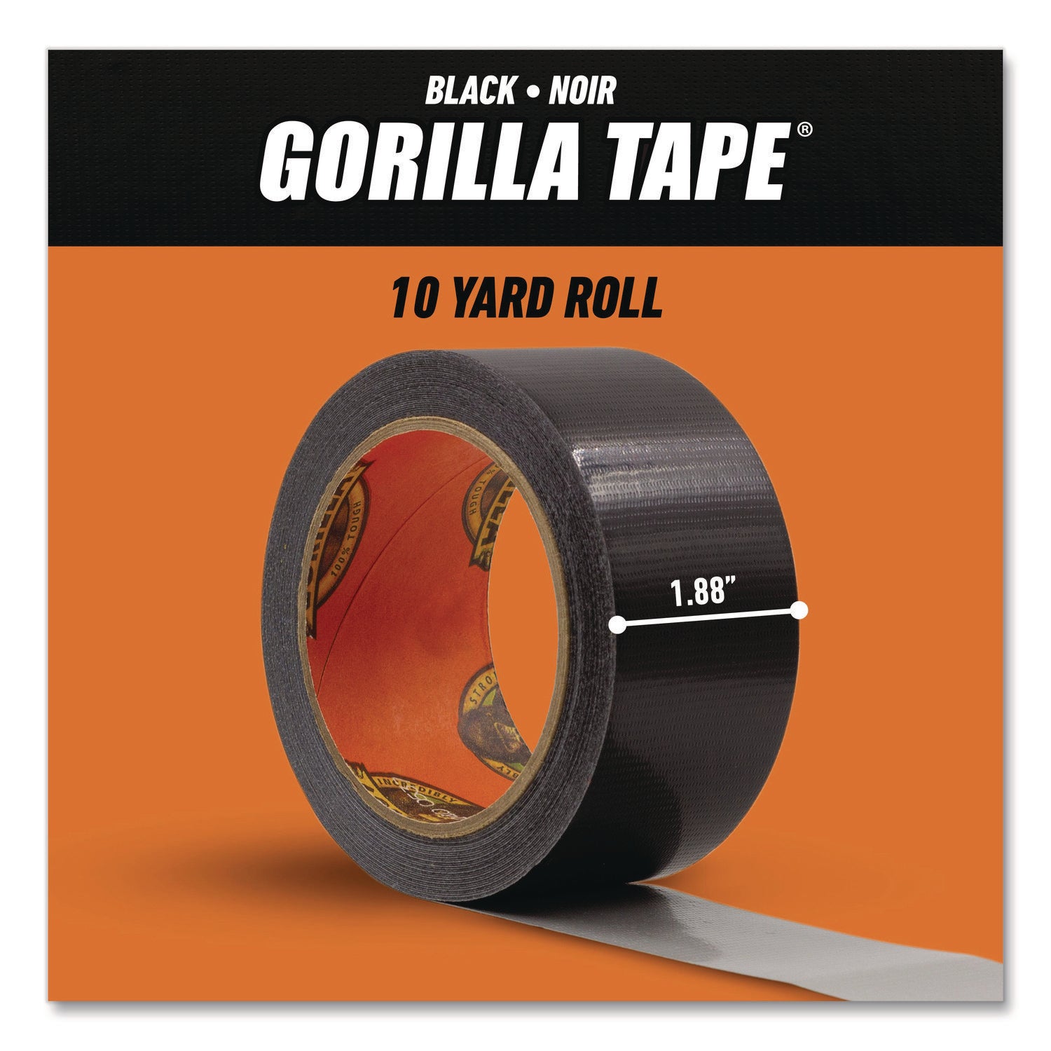 Gorilla Tape - 10 yd Length x 1.88" Width - Black - 1 Each
