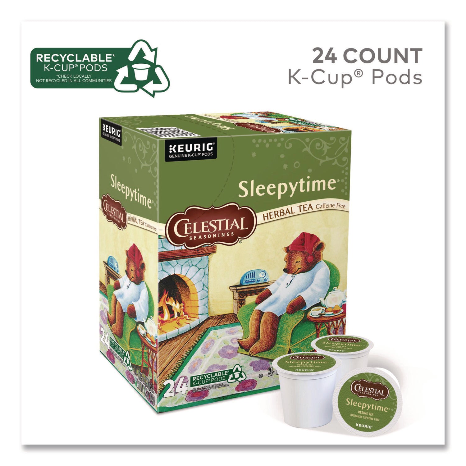 Compatible with Keurig Brewer - Herbal Tea - 24 K-Cup - Caffeine-free - Kosher - 24 / Box