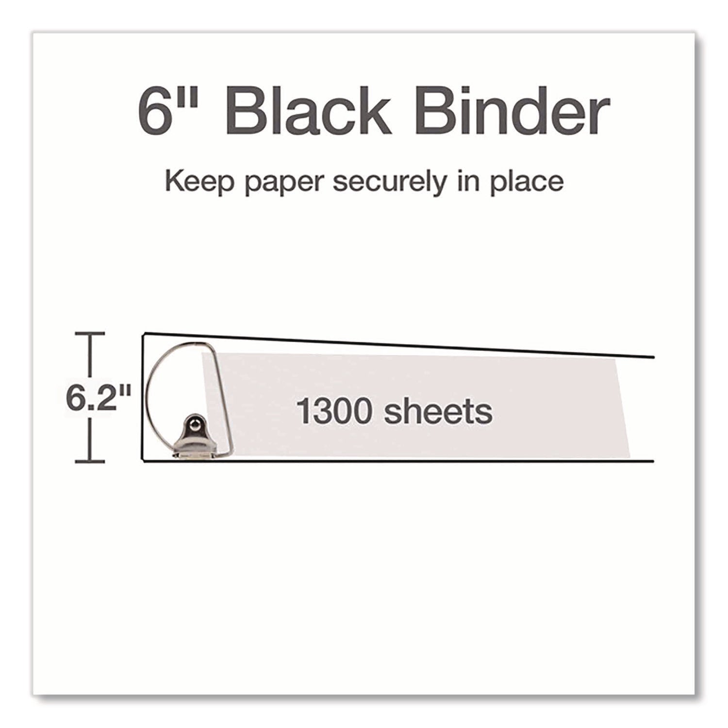 Cardinal Xtralife ClearVue Locking Slant-D Binder, 6" Capacity, Letter Size, 1300 Sheet, 3 D-Rings, 2 Inside Pockets, Black, Polyolefin, 1 Each
