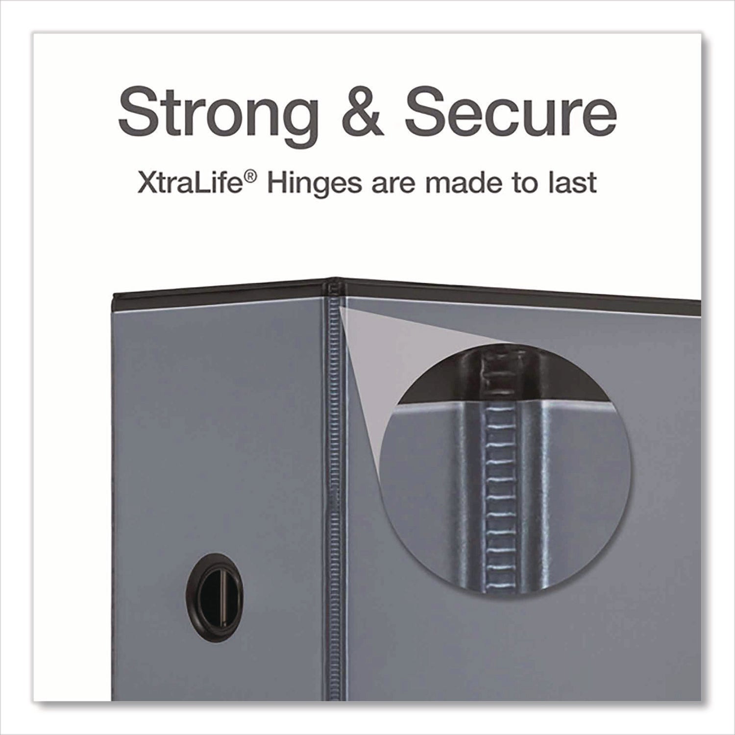 Cardinal Xtralife ClearVue Locking Slant-D Binder, 6" Capacity, Letter Size, 1300 Sheet, 3 D-Rings, 2 Inside Pockets, Black, Polyolefin, 1 Each
