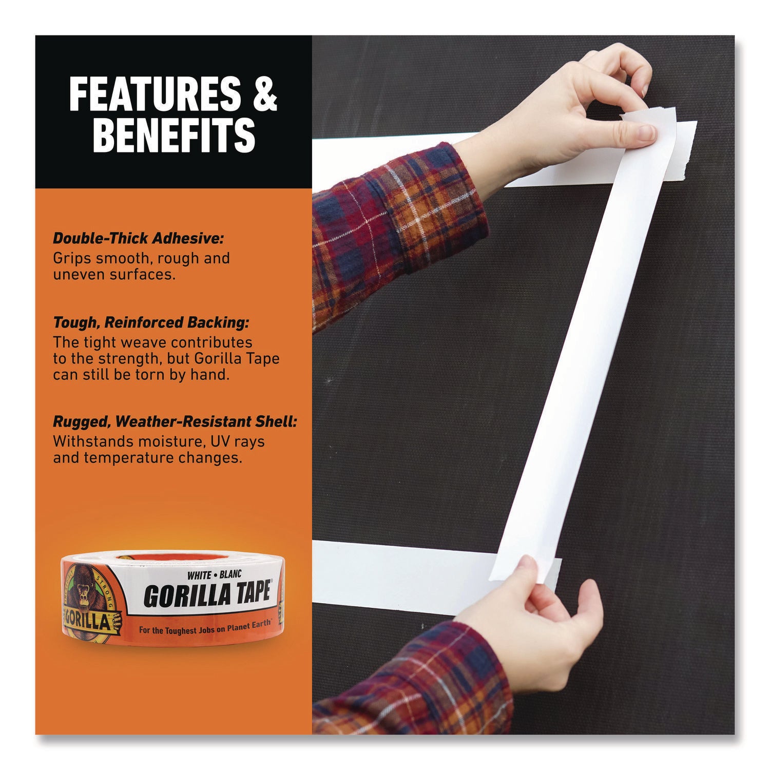 6025001 Gorilla 1.88 In. x 30 Yd. Heavy-Duty Duct Tape, White