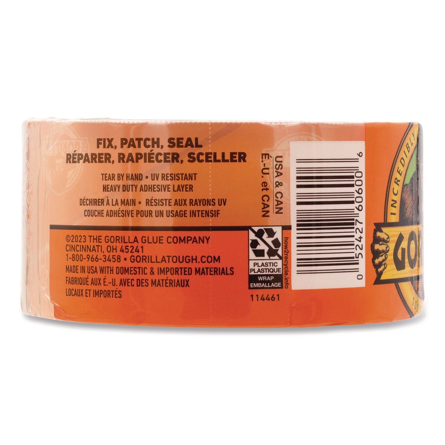 6060002 Gorilla 1.88 In. x 18 Yd. Crystal Clear Duct Tape, Clear