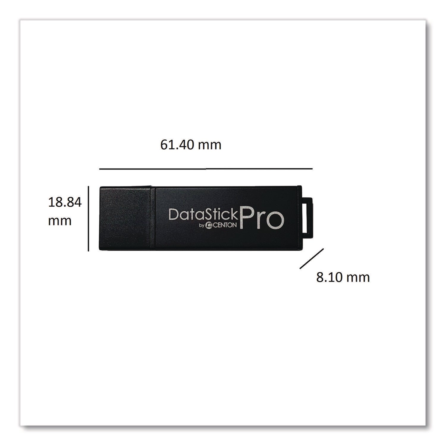 DataStick Pro USB 2.0 Type A Flash Drive, 8 GB, Gray, 10/Pack