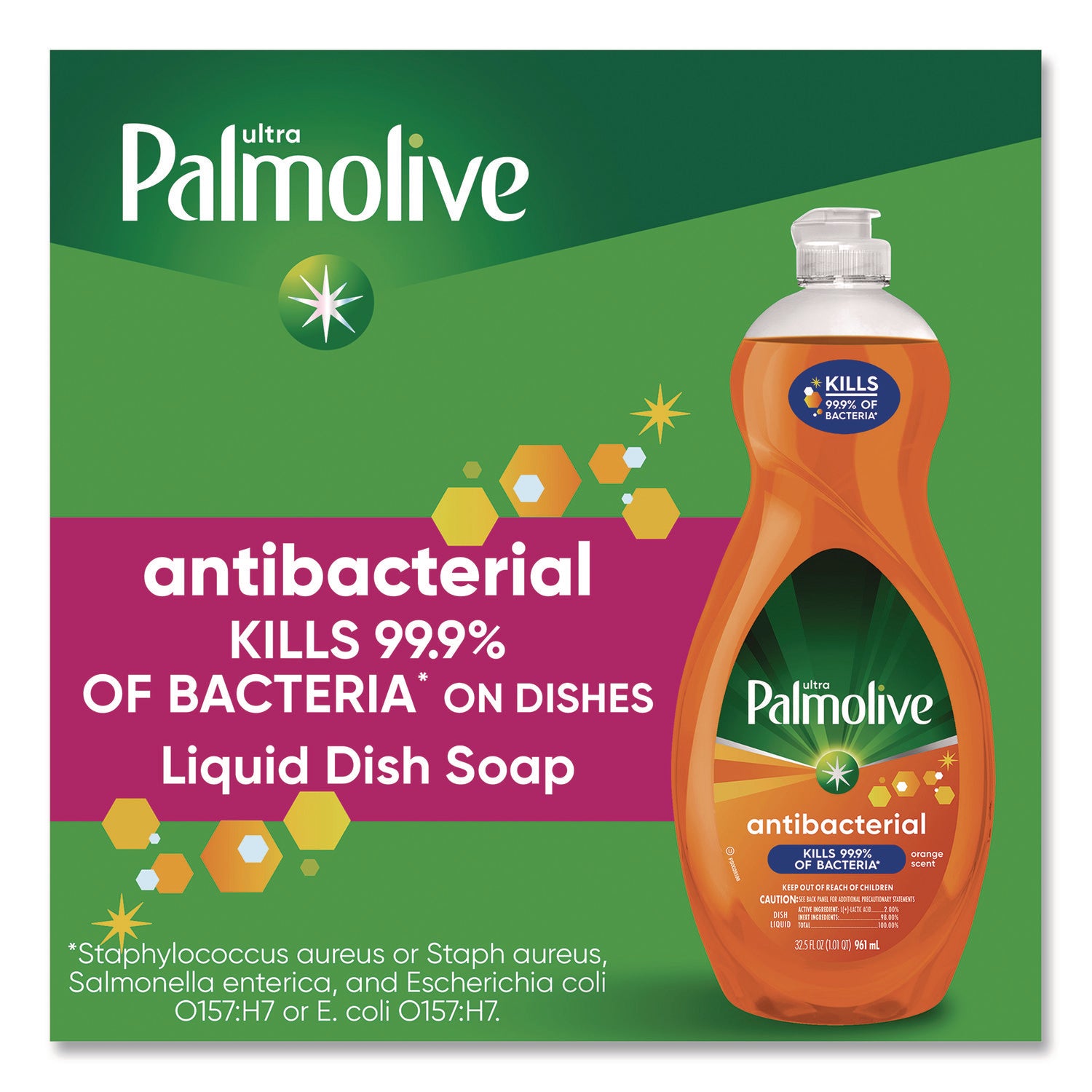 Ultra Antibacterial Dishwashing Liquid, Orange Scent. 32,5 oz Bottle