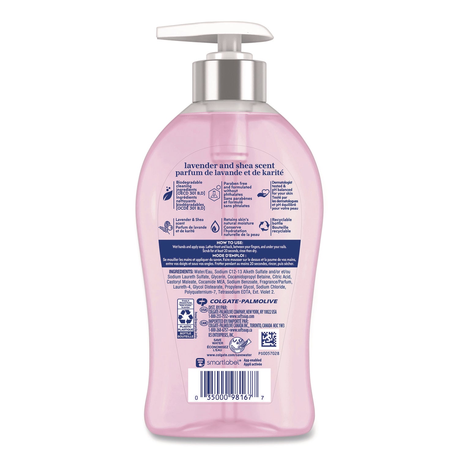 Softsoap Lavender & Shea Butter Scent Hand Soap, 11.25 fl oz Pump Bottle, Moisturizing, Purple, Refillable, Recyclable, Paraben-free, Phthalate-free, Biodegradable, 1 Each