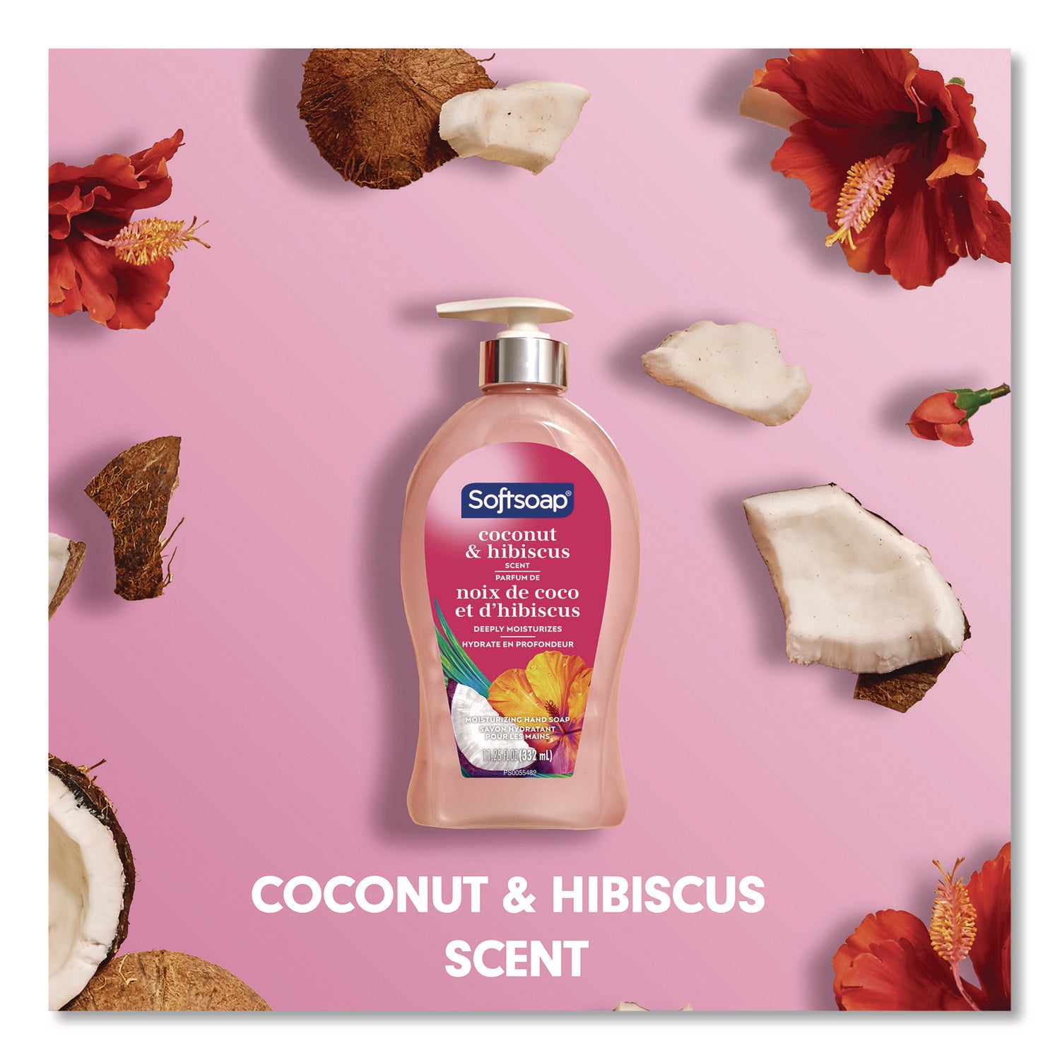 Coconut & Hibiscus Scent - 11.25 fl oz - Pump Bottle Dispenser - Bacteria Remover, Dirt Remover - Hand, Skin - Moisturizing - Refillable, Recyclable, Paraben-free, Phthalate-free, Biodegradable - 1 Each