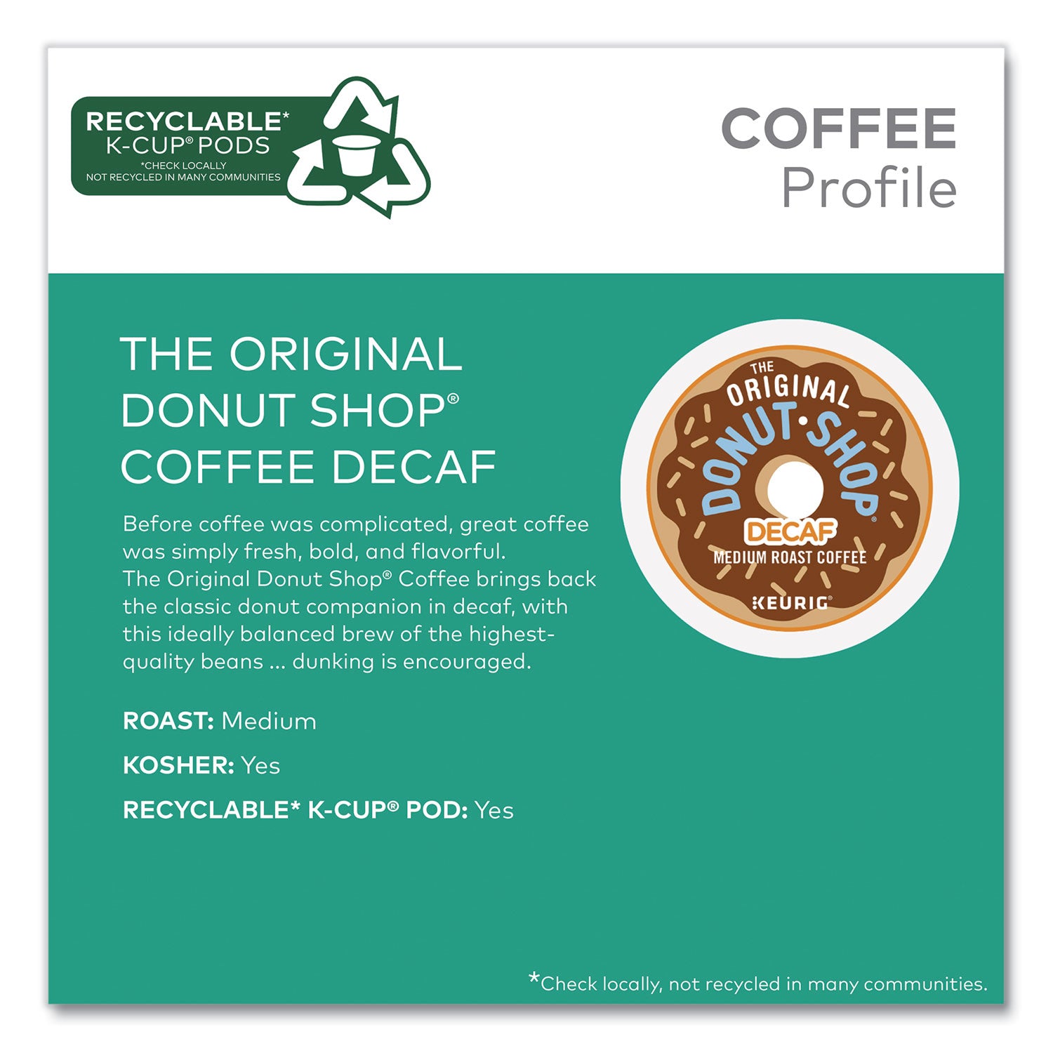Compatible with Keurig Brewer - Medium - K-Cup - Decaffeinated - 24 / Box