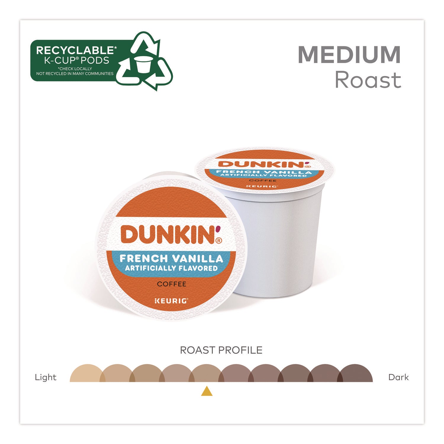 French Vanilla Coffee K-Cup Pods, 0.37 oz, 22/Box, 4 Boxes/Carton