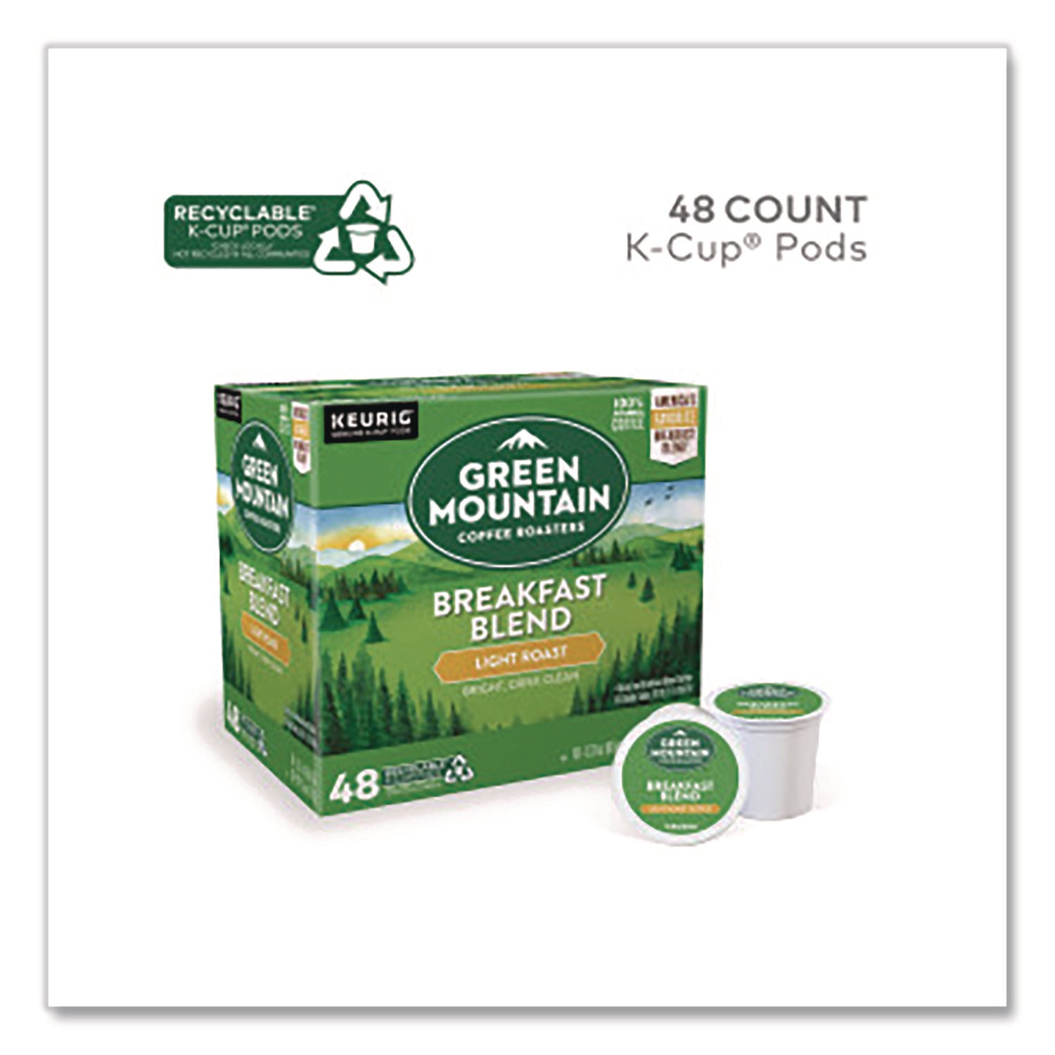 Breakfast Blend Coffee K-Cups, 0.31 oz, 48/Box
