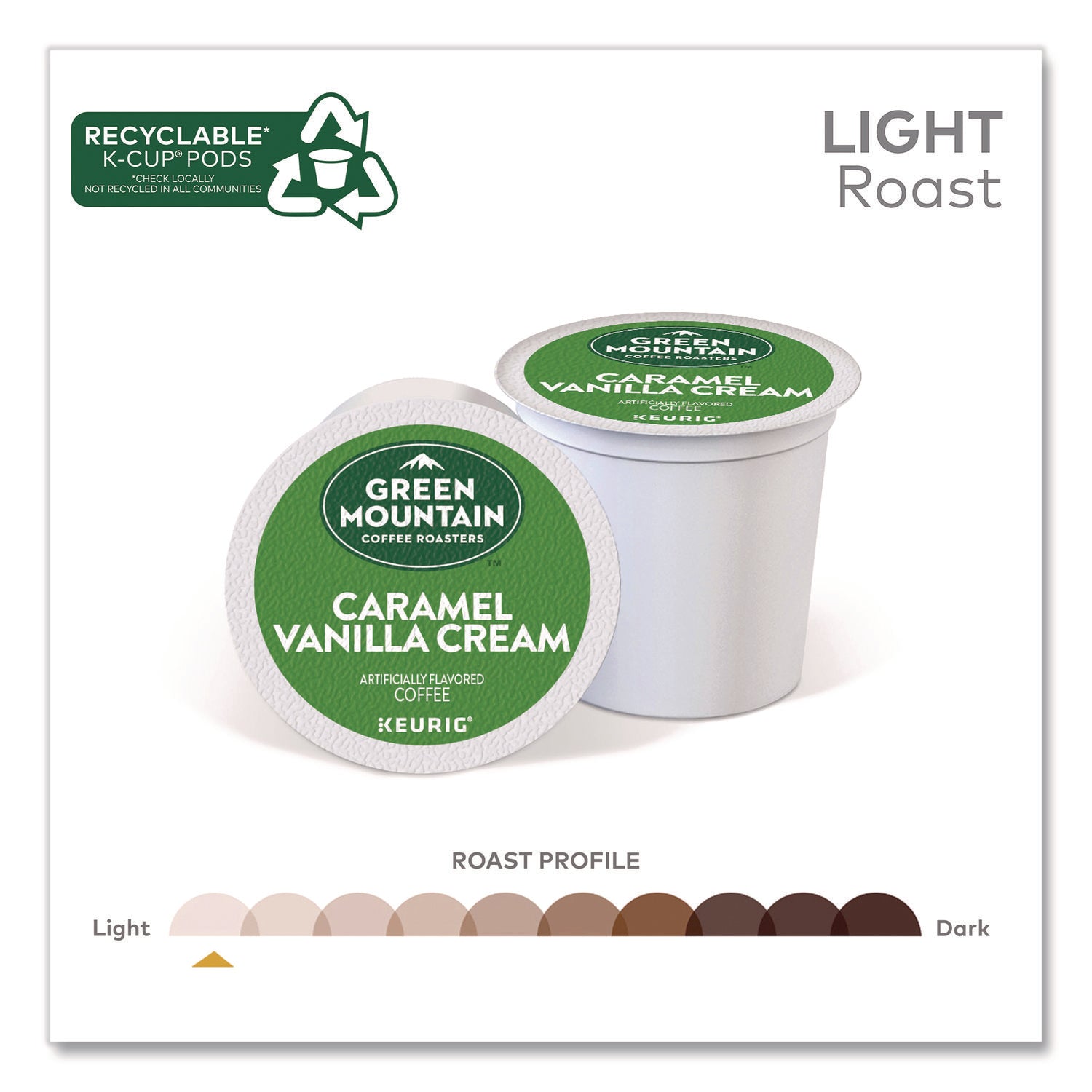 Caramel Vanilla Cream Coffee K-Cups, 0.33 oz, 48/Box