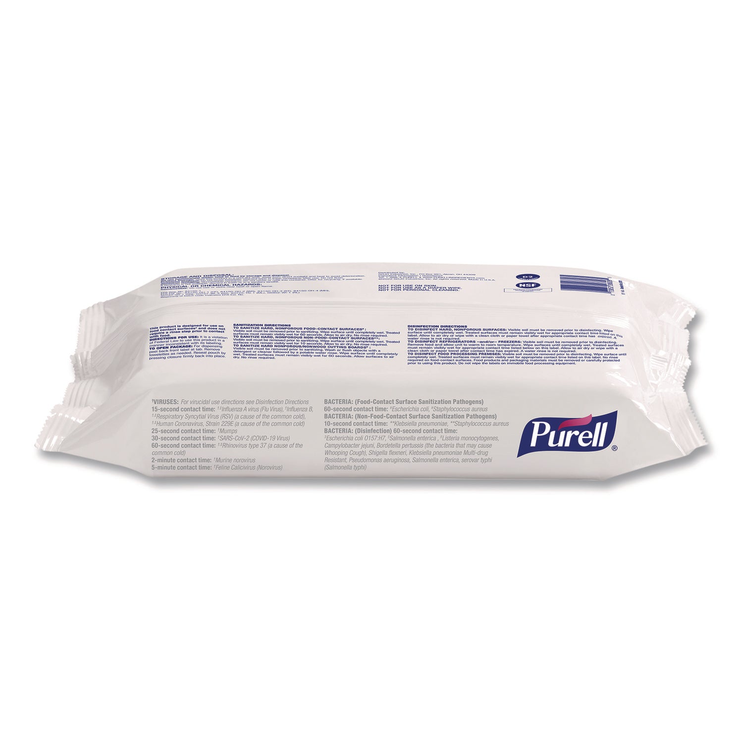 PURELL Foodservice Surface Sanitizing Wipes, White, 72 Pack