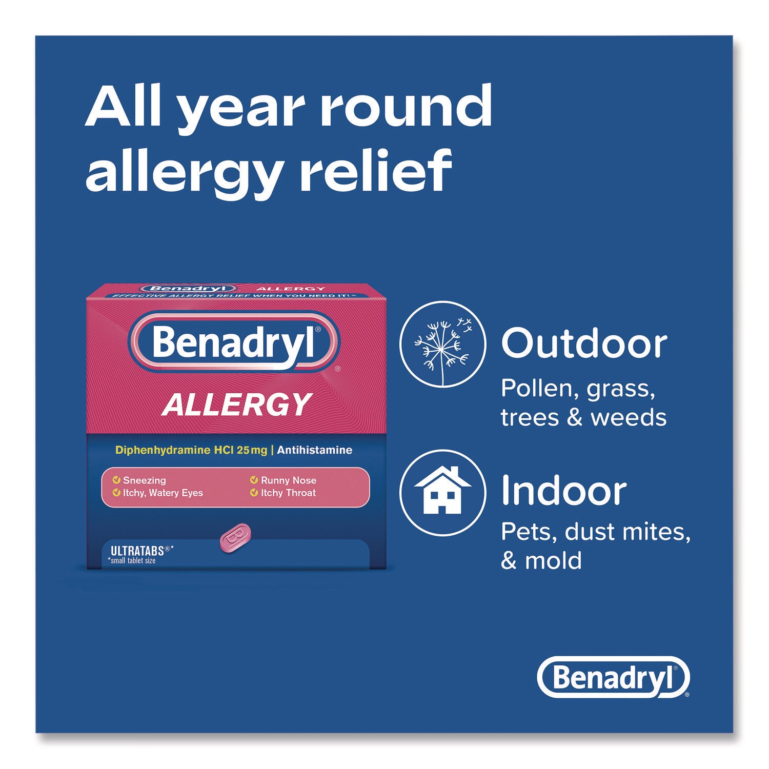 Allergy Ultratabs Tablets, Two-Pack, 60 Packs/Box