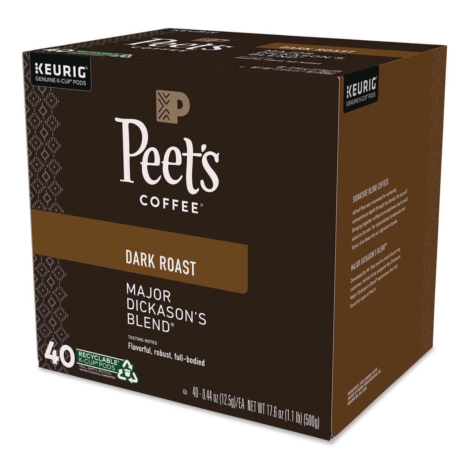 Major Dickason's Blend K-Cups, 0.44 oz, 40/Box