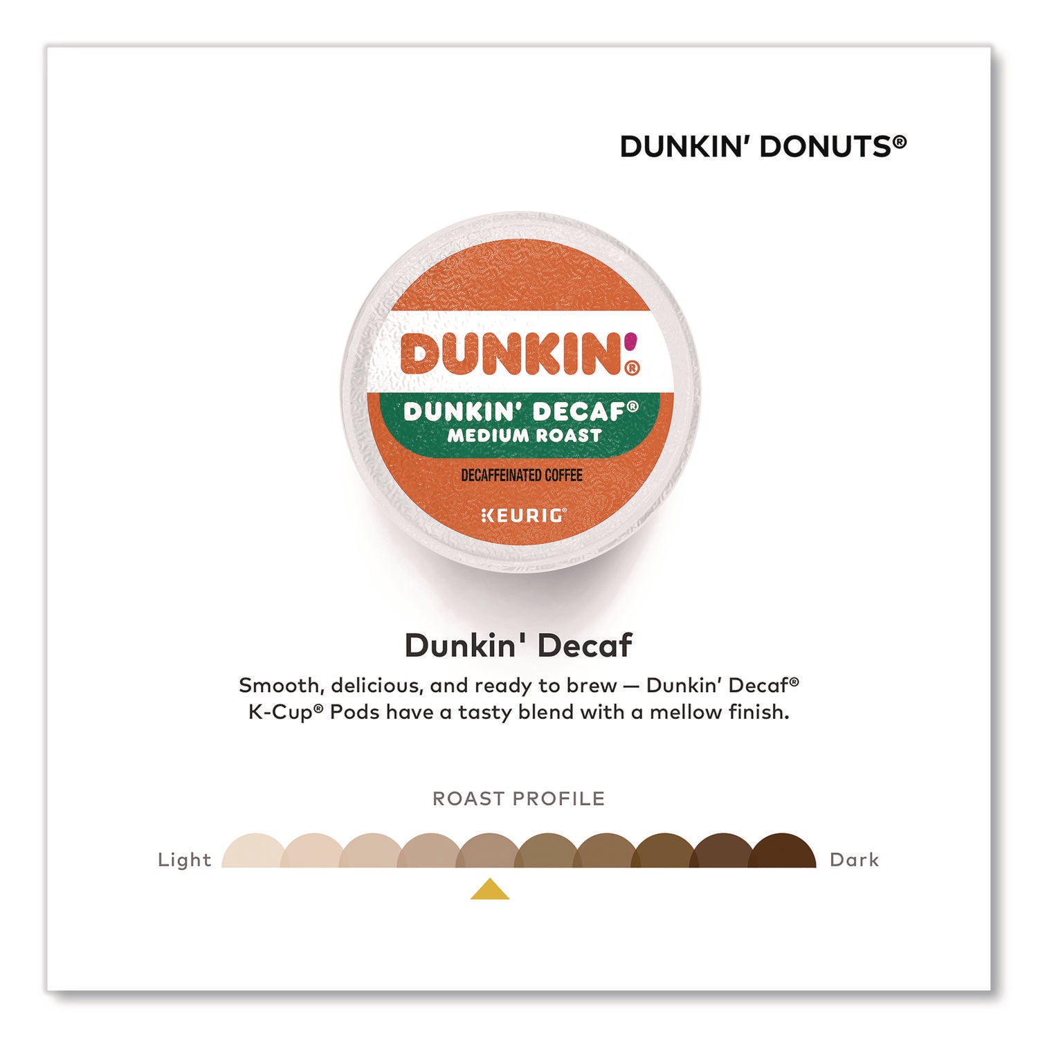 K-CUP PODS, DUNKIN' DECAF, 44/BOX