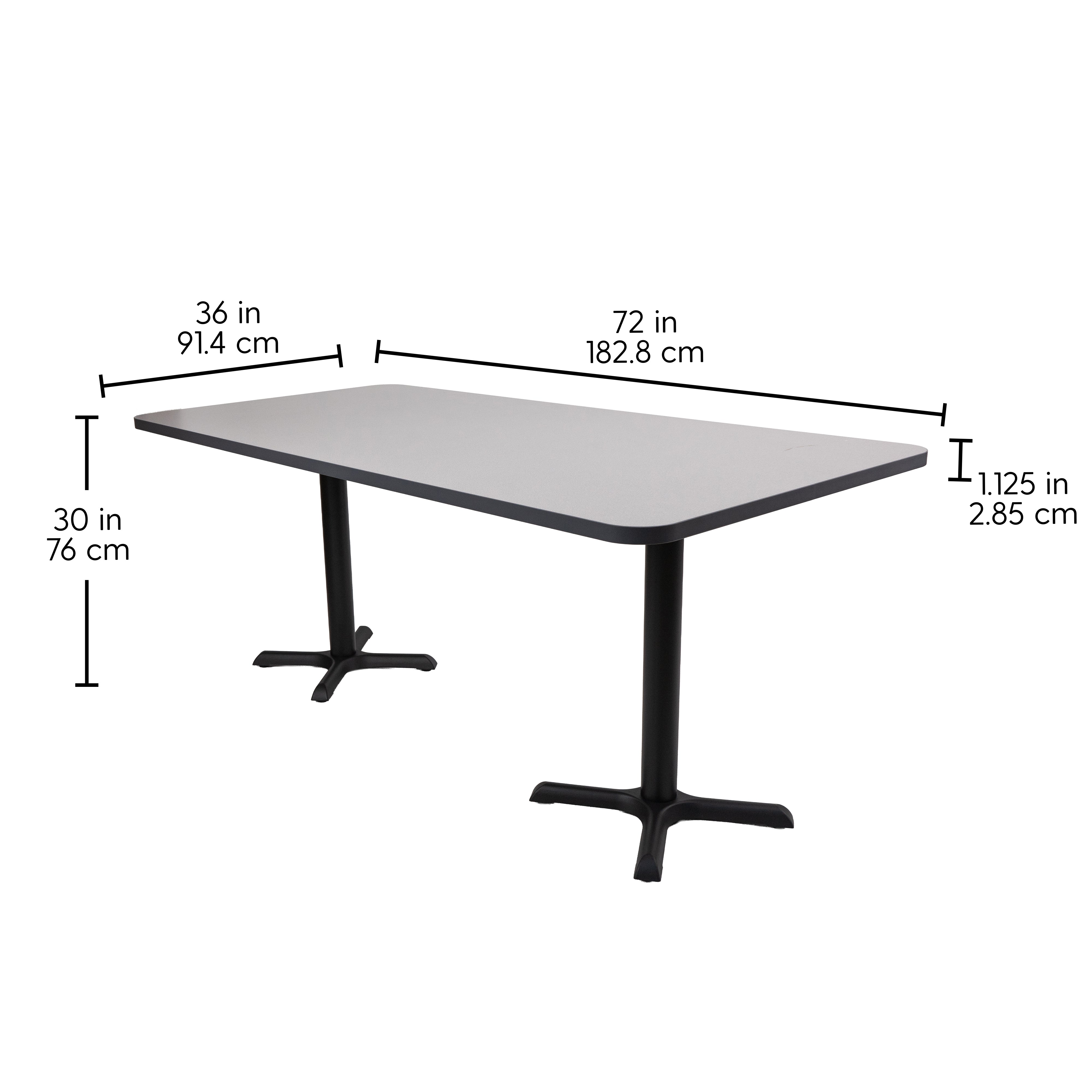 TF Rectangle 36x72 Cafe Stnd H / Gray-Graphite-Black