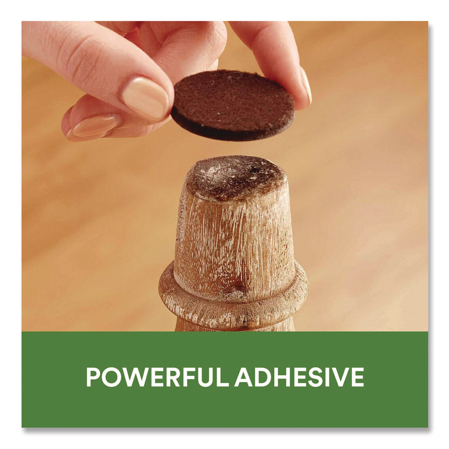 Felt Pad Protectors, 1" Diameter, Brown, 32/Pack