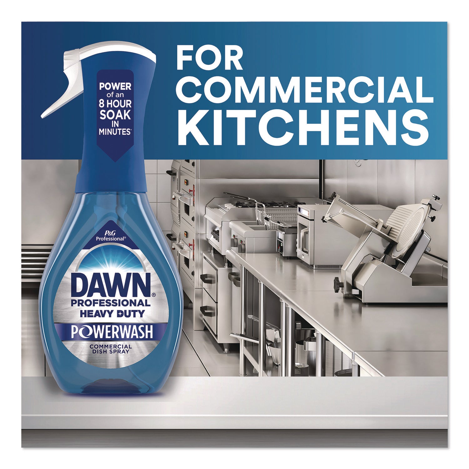 Heavy Duty Powerwash Commercial Dish Spray, Fresh Scent, 16 oz Trigger Spray Bottle