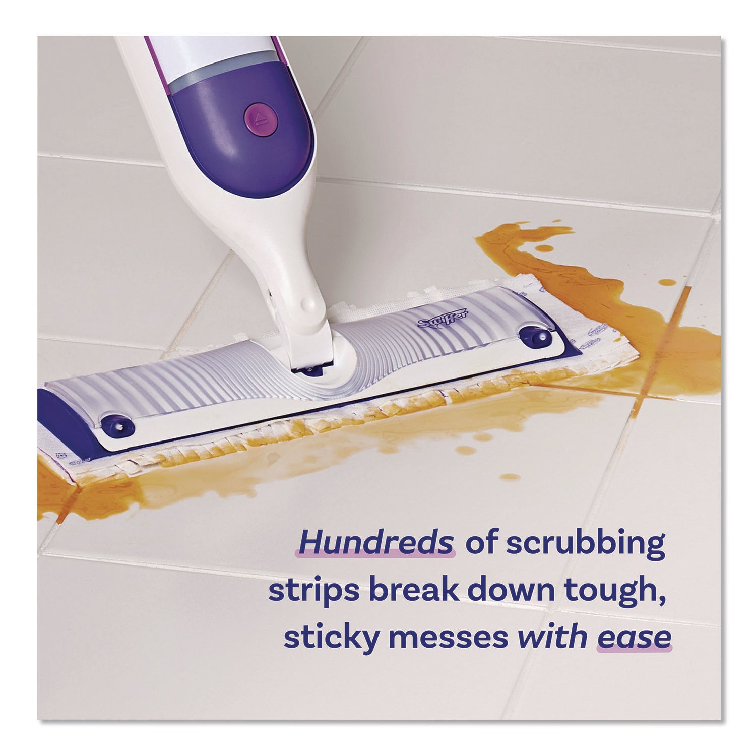 PowerMop Mopping Pads, 15.4 x 5.3, White/Purple. 11/Pack