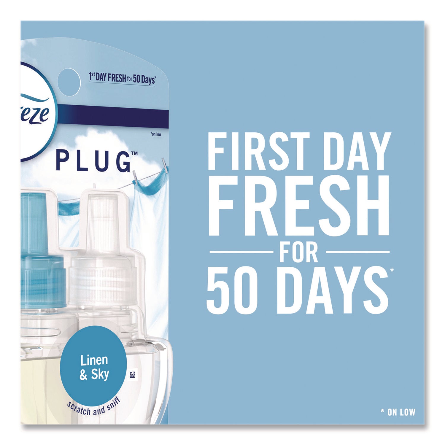 PLUG Air Freshener Refills, Linen and Sky, 0.87 oz, 3/Pack