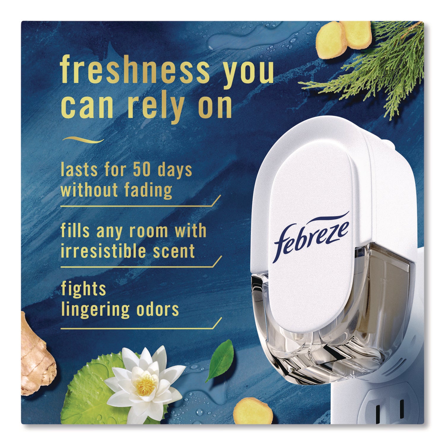 PLUG Air Freshener Refills, Ocean, 0.87 oz, 3/Pack