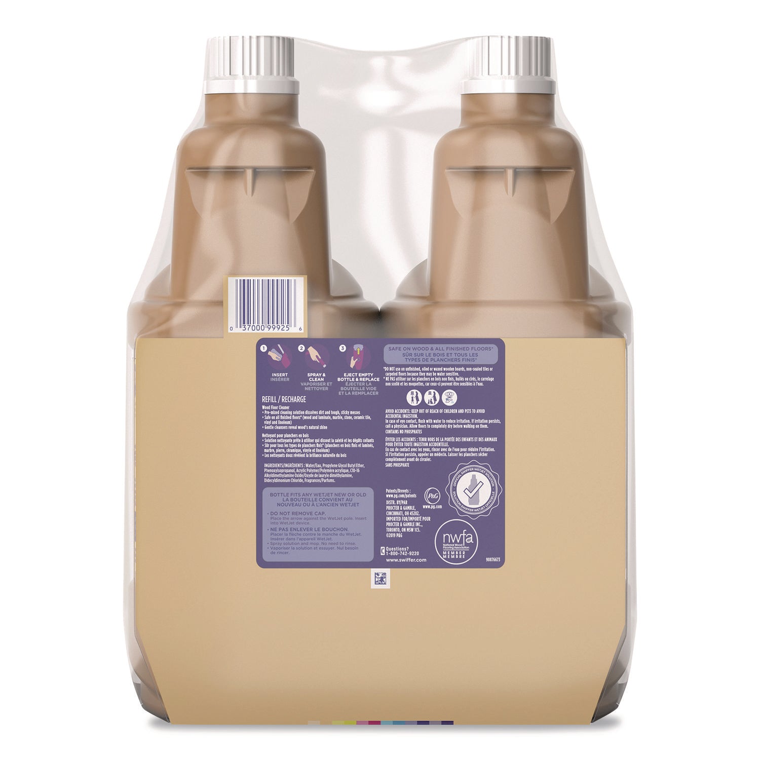 WetJet System Wood Cleaning Solution Refill, Woodsy Scent, 42.2 oz Bottle, 2/Pack