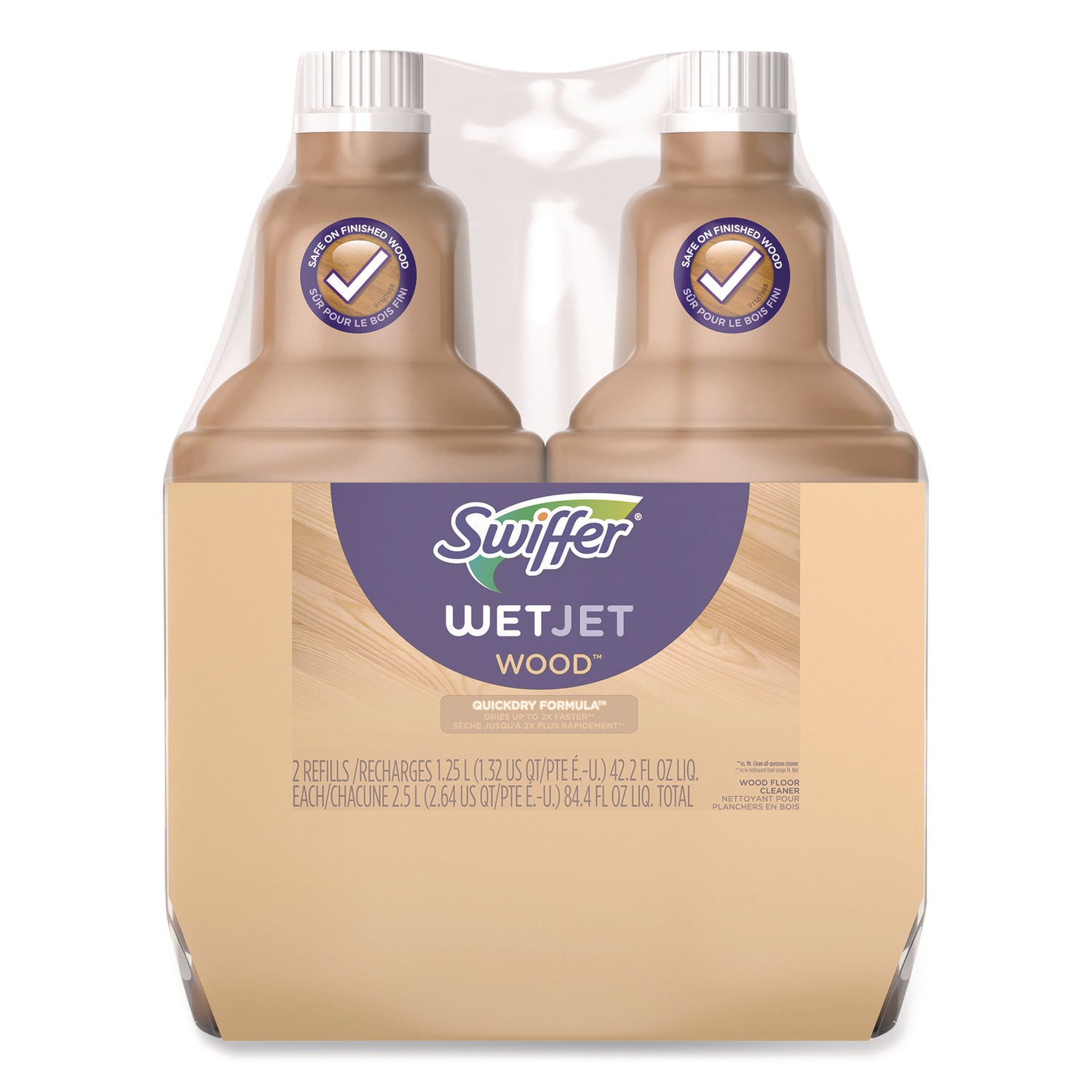 WetJet System Wood Cleaning Solution Refill, Woodsy Scent, 42.2 oz Bottle, 2/Pack