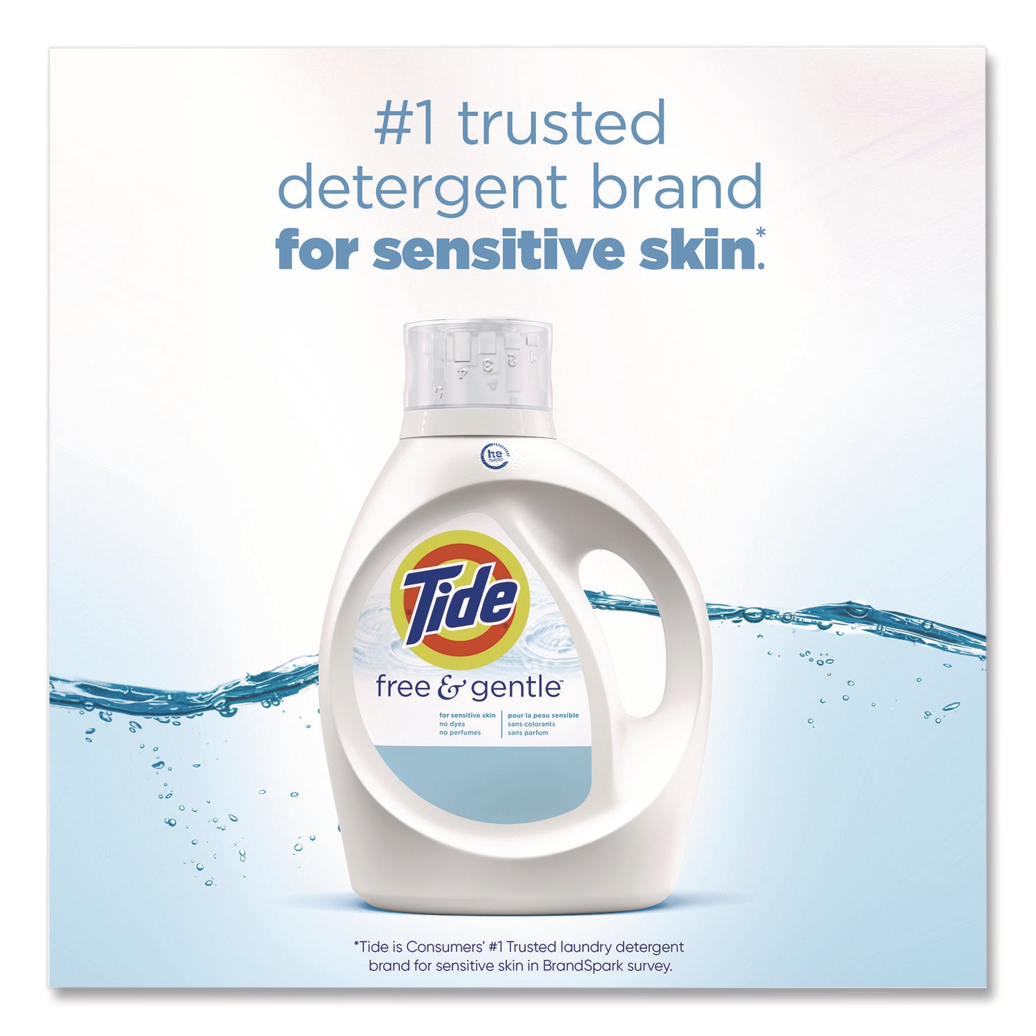 Free and Gentle Liquid Laundry Detergent, 64 Loads, 84 oz Bottle