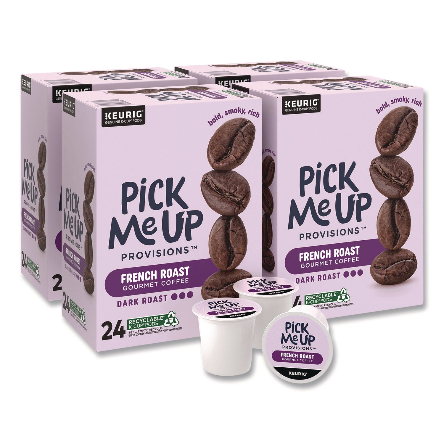 French Roast Coffee K-Cups, 24/Box, 4 Boxes/Carton
