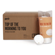 Plastic Hot Cup Lids, Fits 10 oz to 16 oz Hot Cups, White, 500/Carton
