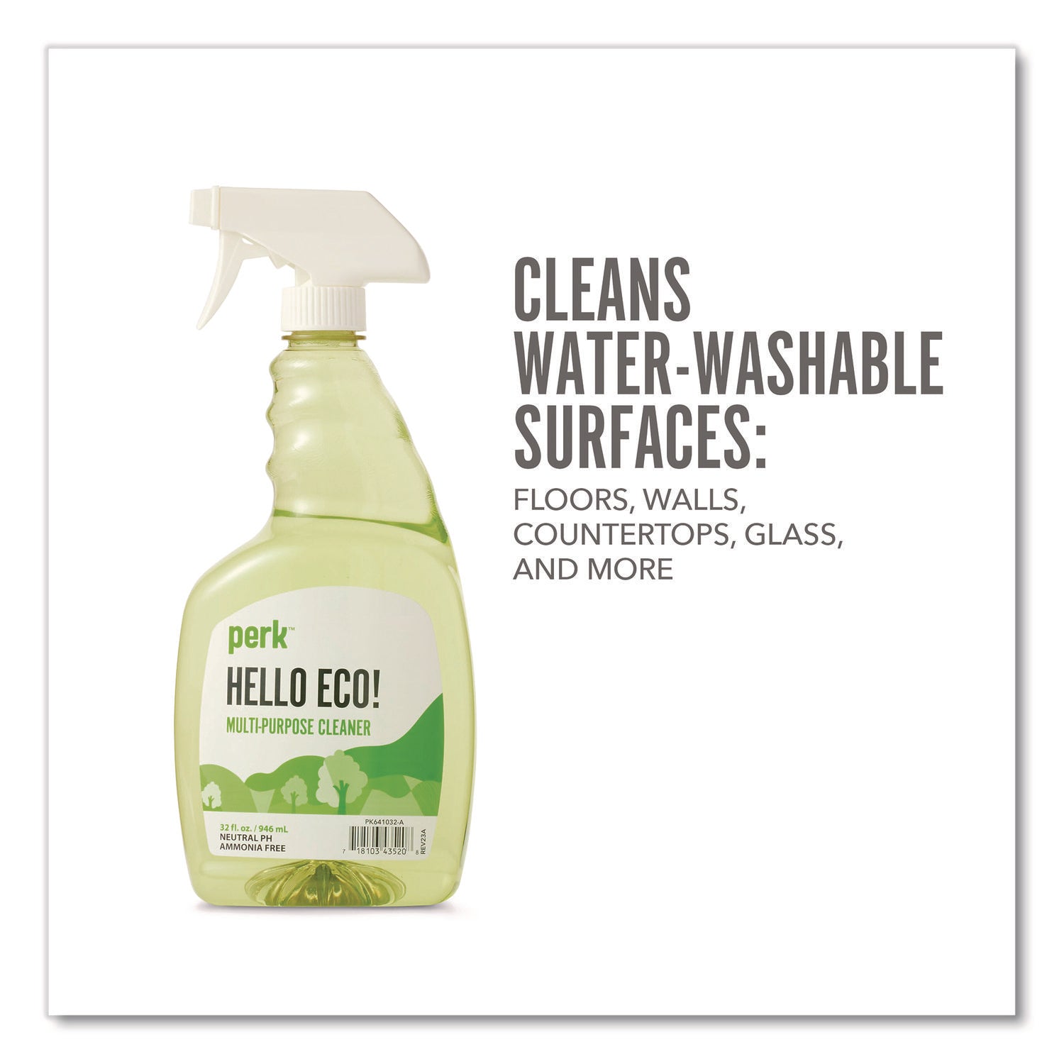 Hello Eco Multi-Purpose Cleaner, Citrus Scent, 32 oz Spray Bottle