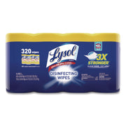 Disinfecting Wipes, 1-Ply, 7 X 7.25, Lemon And Lime Blossom, White, 80 Wipes/Canister, 4 Canisters/Pack