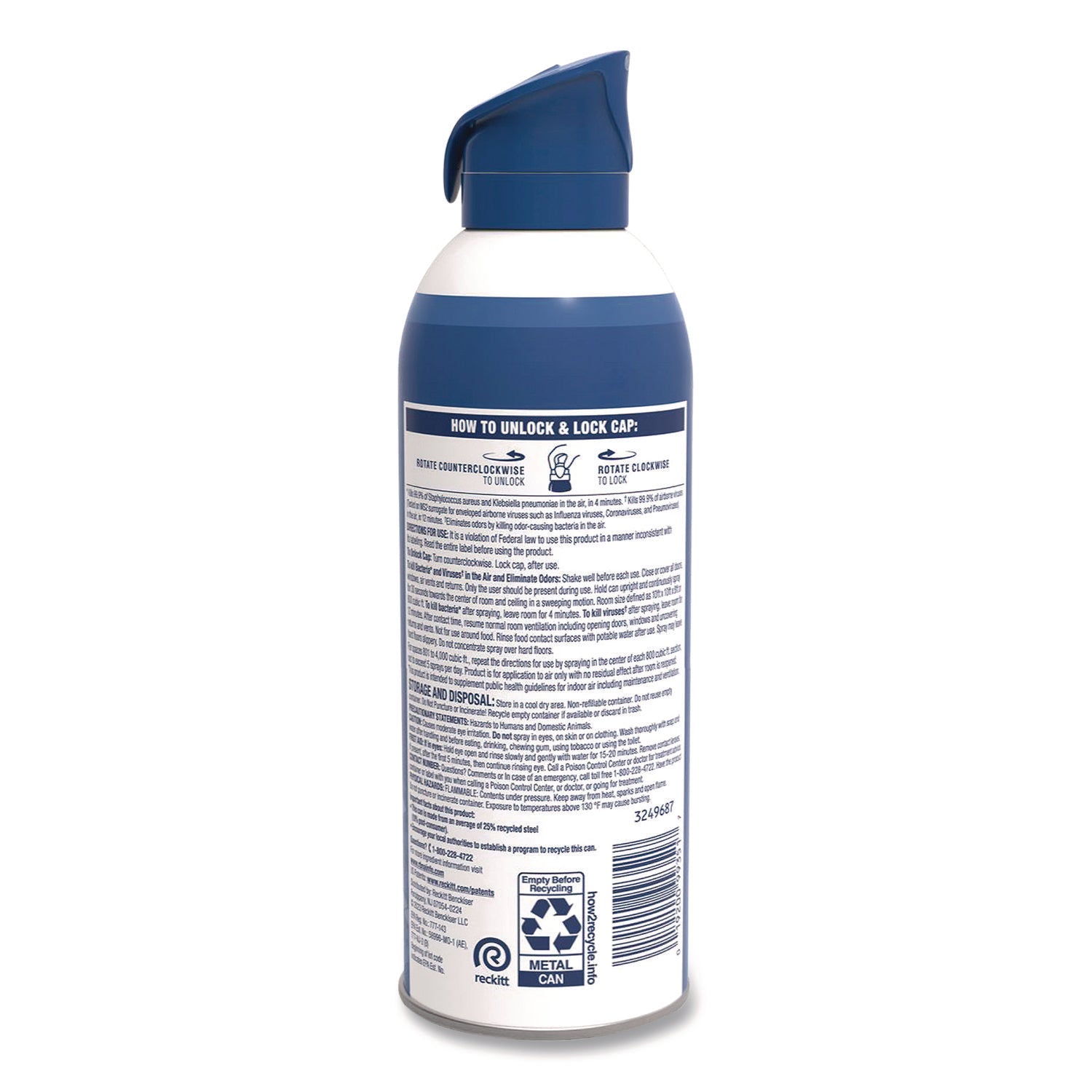 Air Sanitizer Spray, White Linen, 10 Oz Aerosol Spray