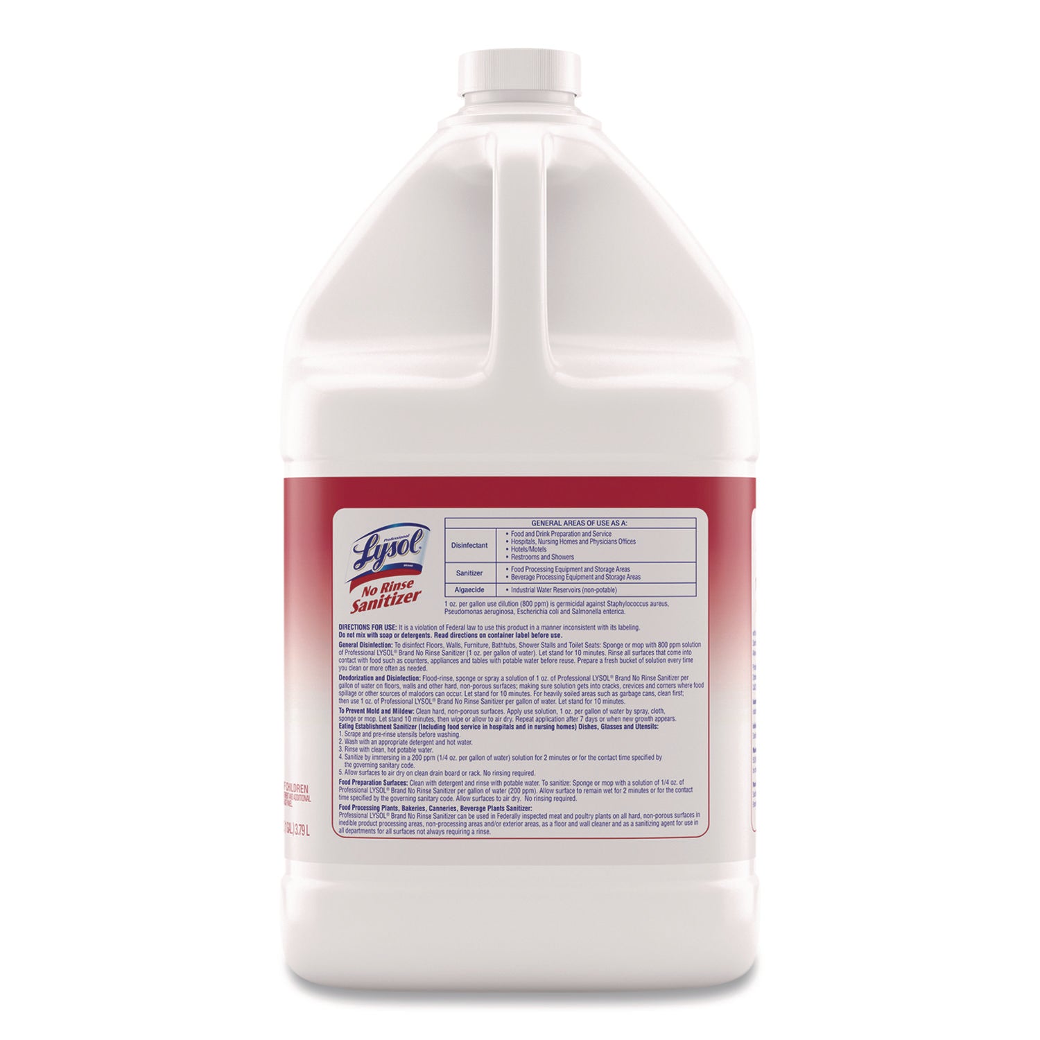 No-Rinse Sanitizer Concentrate, Unscented, 128 oz Bottle