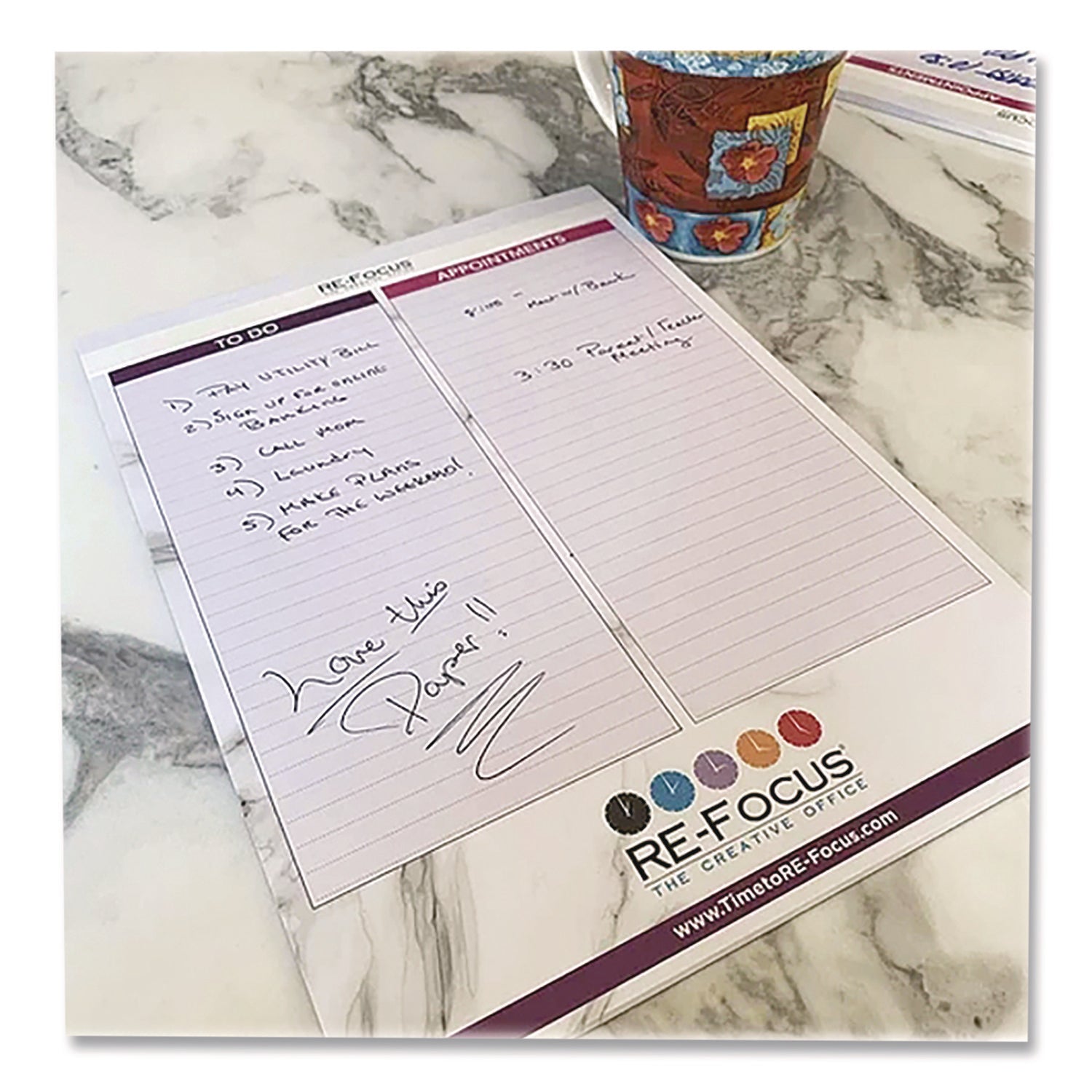 Premium Legal Pads To-Do/Appointment Lists, List Format, (30) Light Purple/Dark Purple/White Marble 8.5 x 11 Sheets, 2/Pack