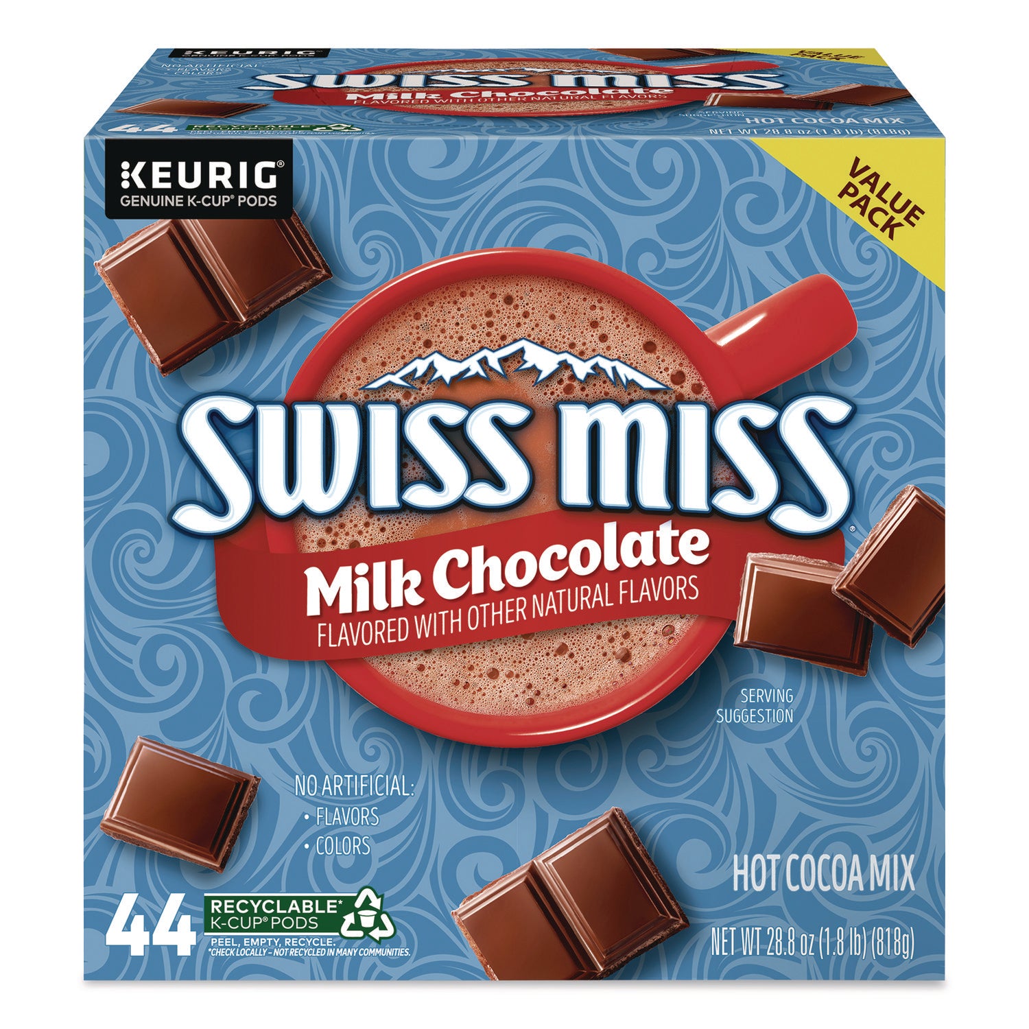 Milk Chocolate Hot Cocoa K-Cups, 0.65 oz, 44/Box