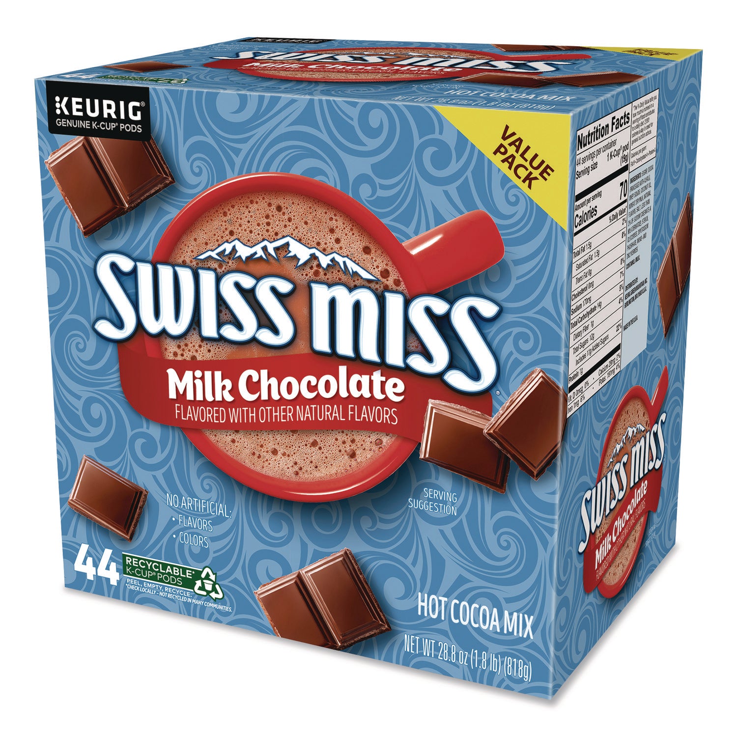 Milk Chocolate Hot Cocoa K-Cups, 0.65 oz, 44/Box