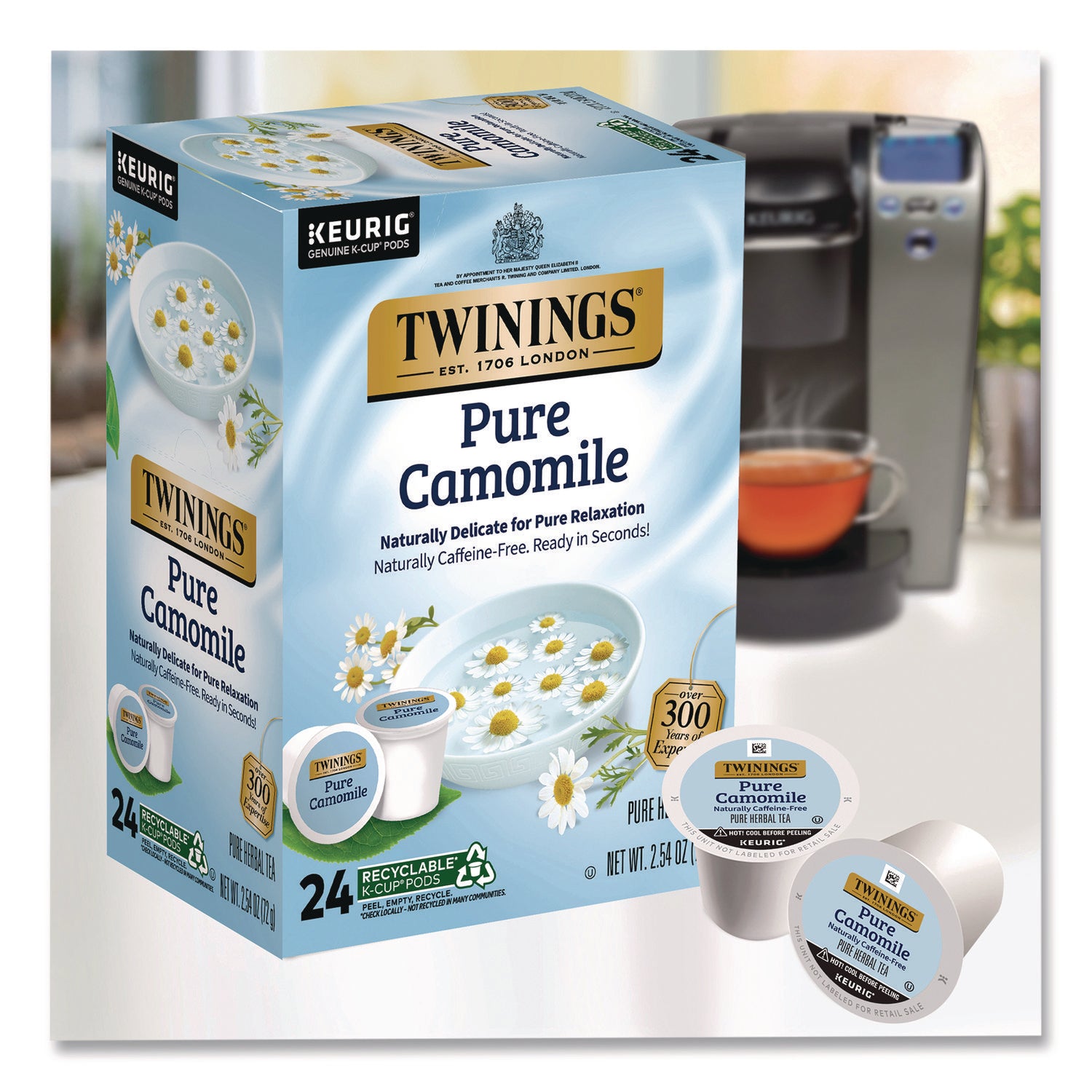 Tea K-Cups, Pure Camomile, 0.11 oz, 24/Box