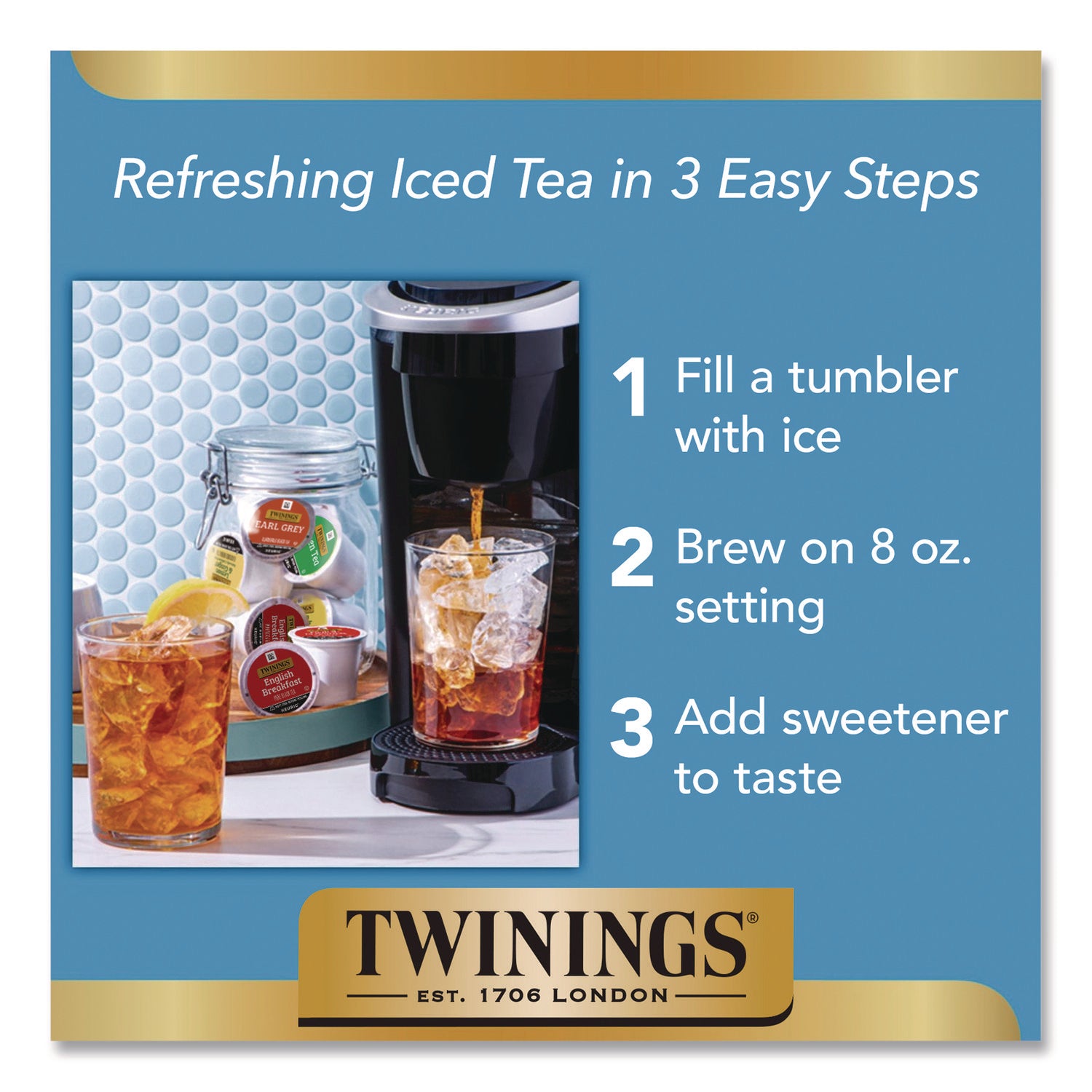 Tea K-Cups, Decaf Green Tea, 0.11 oz, 24/Box