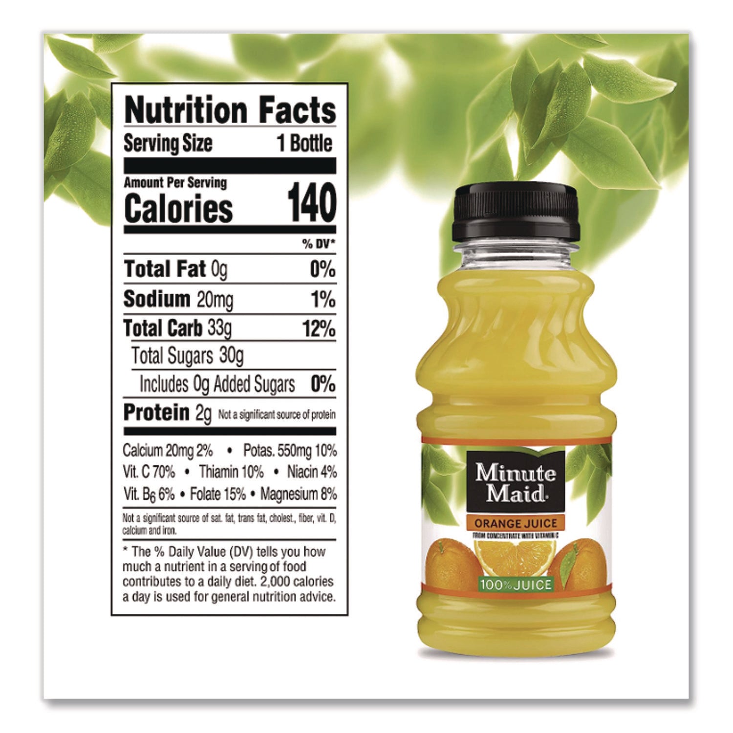Orange Juice, 10 Oz Bottle, 24/Carton
