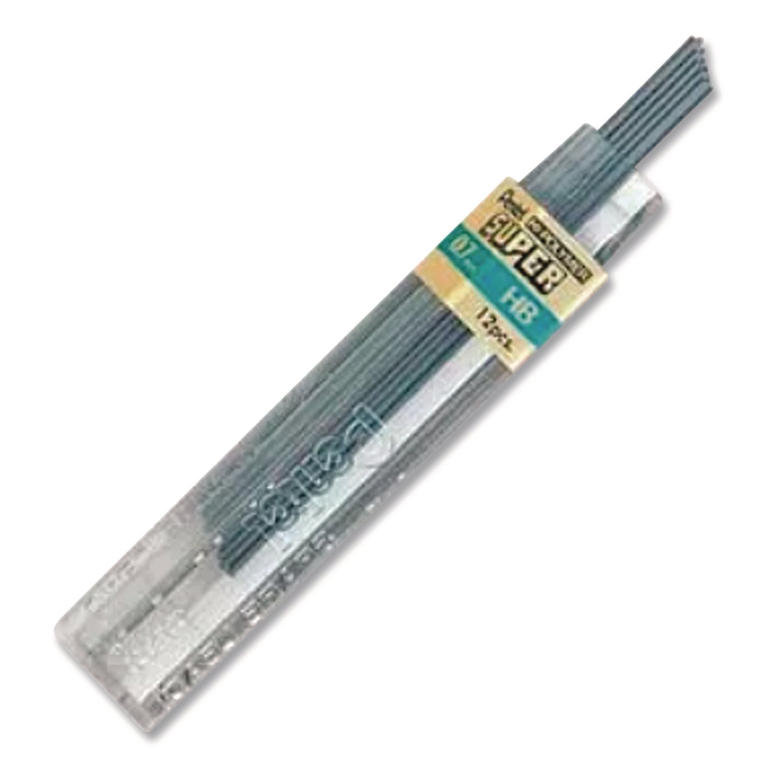 Super Hi-Polymer Lead Refills, 0.7 mm, HB, Black, 12 Leads/Tube, 12 Tubes/Box