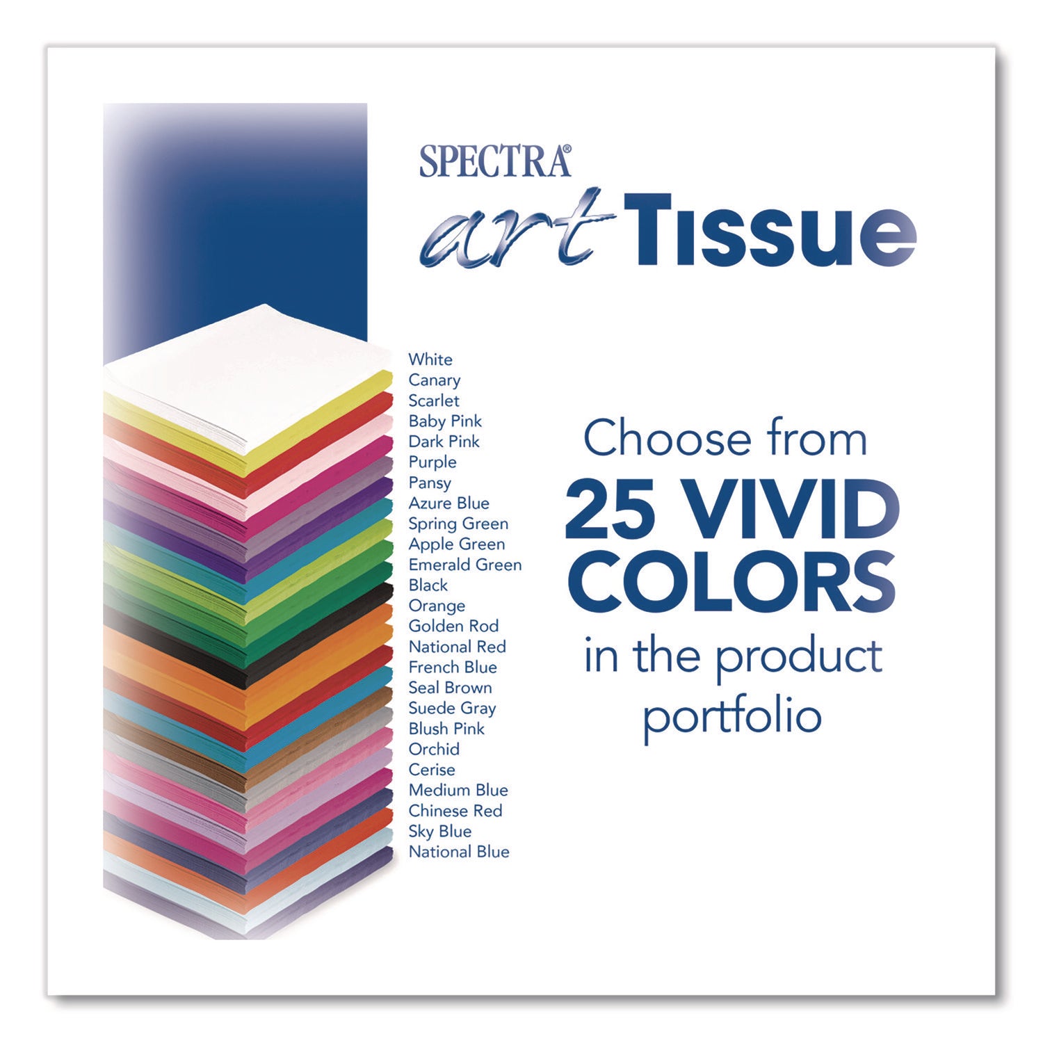 Spectra Art Tissue, 23 lb Tissue Weight, 20 x 30, Medium Blue, 24/Pack