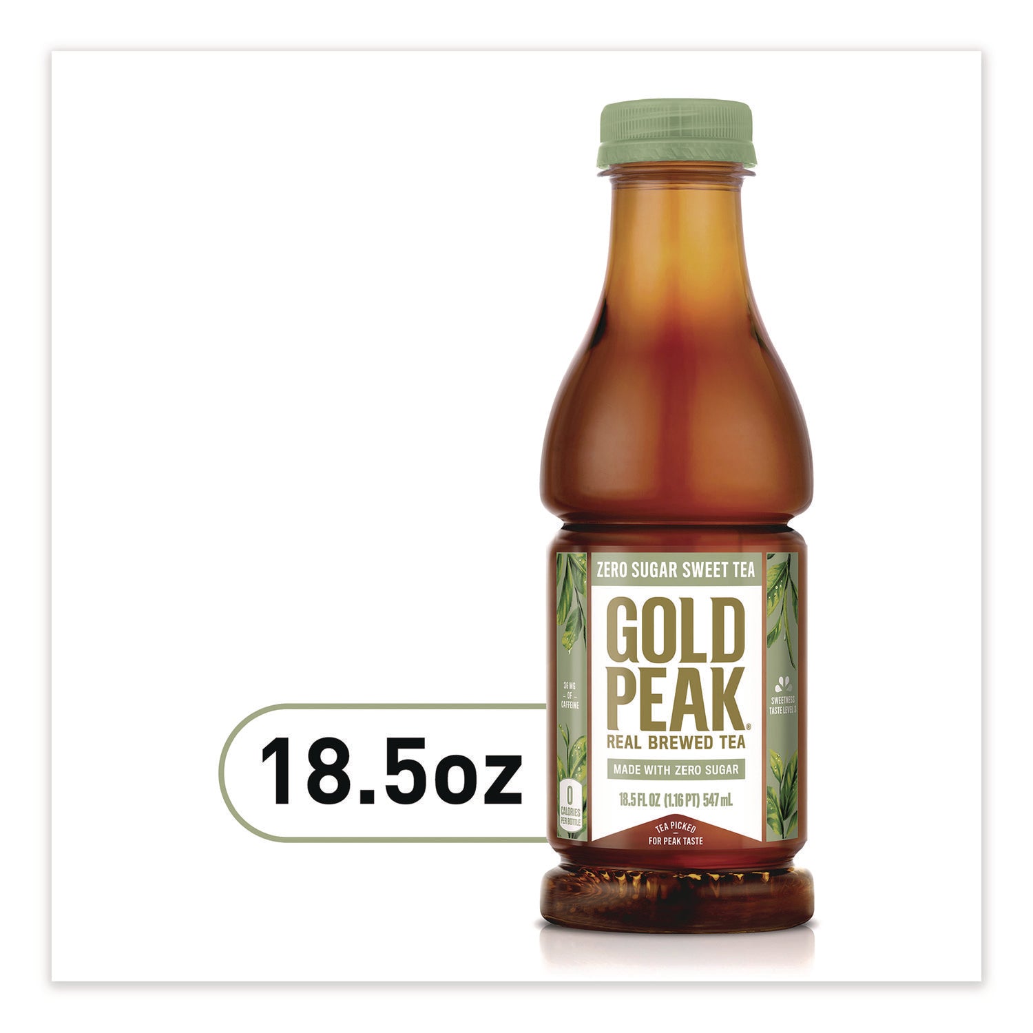 Zero Sugar Sweet Tea, 18.5 oz Bottle,12/Carton